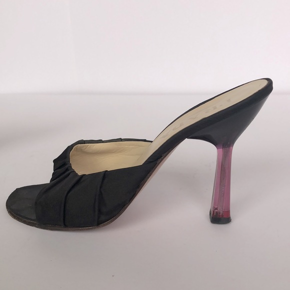Prada Lucite Heels Mule Silk Brown/Pink - Picture 4 of 12